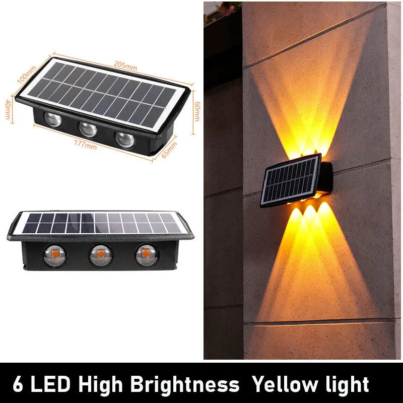 applique murale solaire led moderne noire blanche jaune bleue panneau solaire adhésif fixeextérieur
