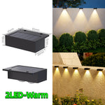 applique murale solaire moderne led noire ip65 extérieure jardin clôture