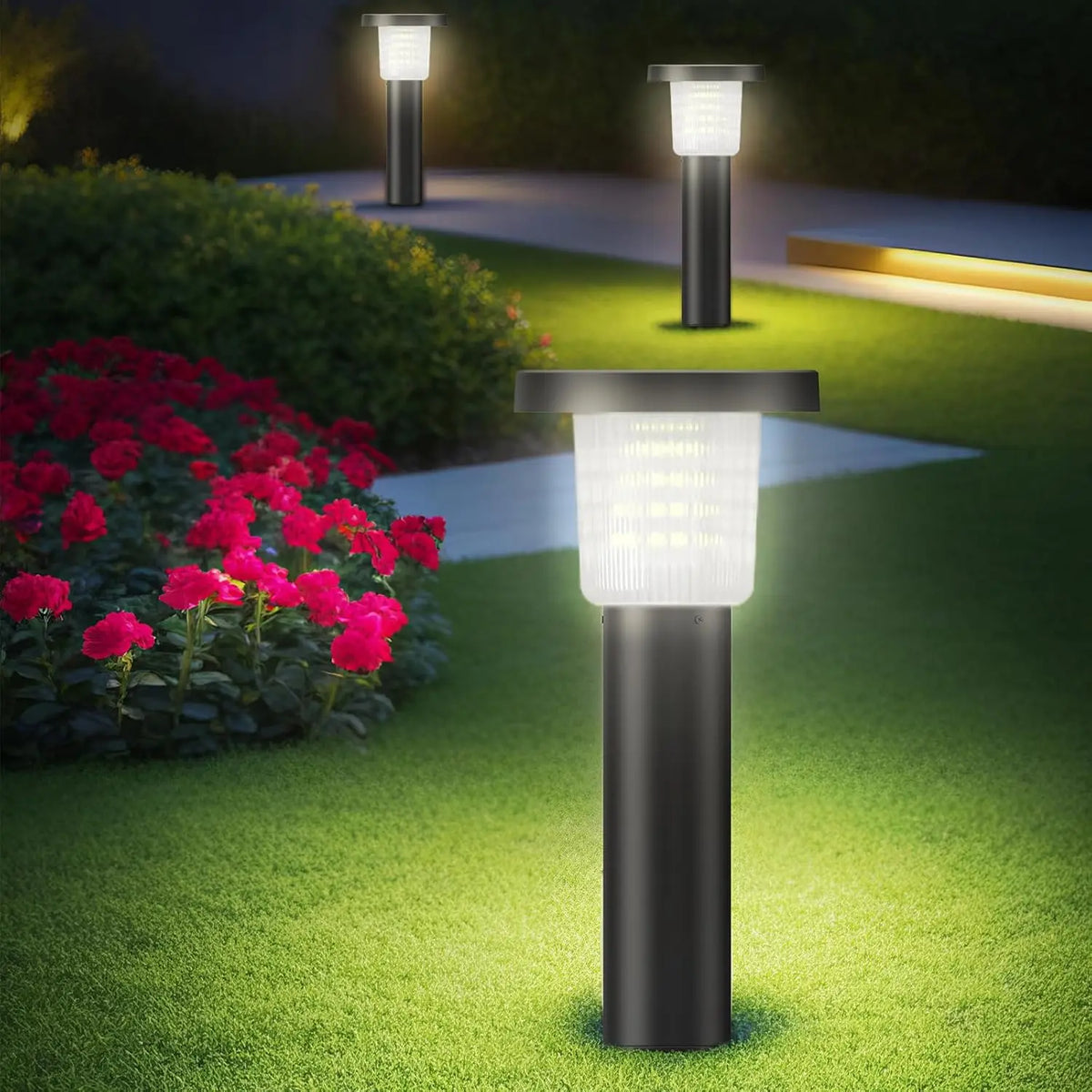lampes solaires autonomes led ip65 moderne noires protection ip65 abs