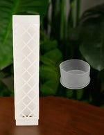 support plante transparent moderne adhésif bouchon remplissage base semi circulaire diamant grille blanc
