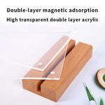 support carte table acrylique transparent base bois clips restaurant