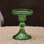 support bougie verre rose vert motif diamant décoration table mariage classique objet déco maison