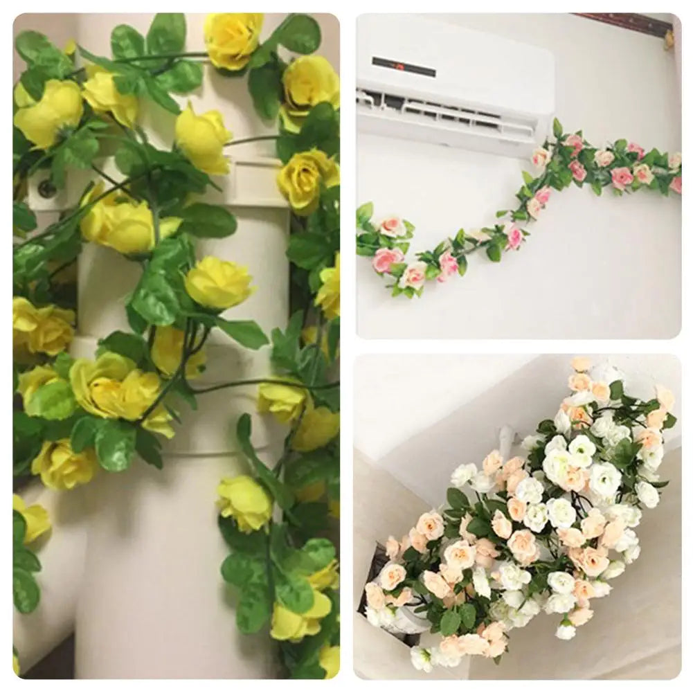 guirlande fleurs artificielles roses mixtes couleurs decoration intérieure romantique maison événements