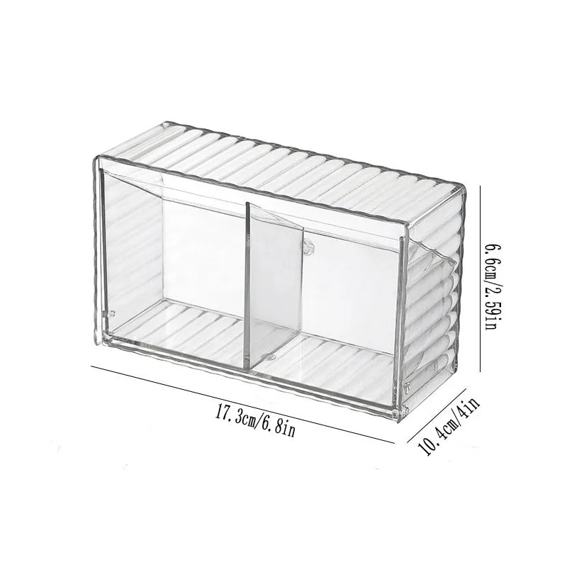 rangement mural transparent compartiments boîtes stockage moderne adhésif cotons tiges coton pads épingles cheveux