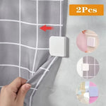 clips adhésifs rideau douche blanc moderne 5cm 45cm coupe eau fixe