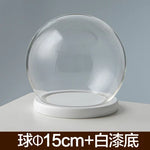 boule verre transparent socle bois décoration d'intérieur moderne objet d'exposition moderne