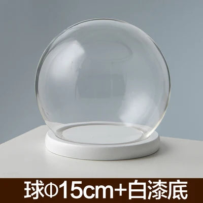 boule verre transparent socle bois décoration d'intérieur moderne objet d'exposition moderne