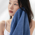 serviette visage coton rapide absorbant bleu gris rose blanc moderne douce toilette sport spa