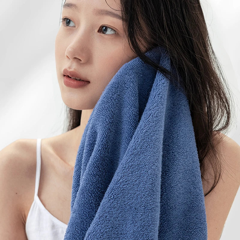 serviette visage coton rapide absorbant bleu gris rose blanc moderne douce toilette sport spa