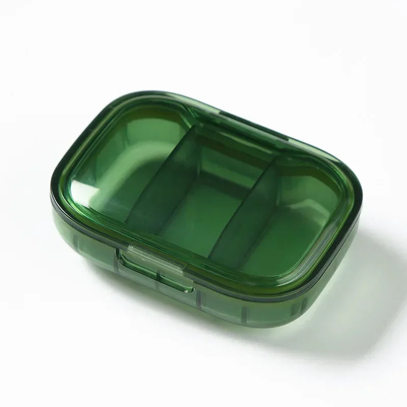 boîte pilules réutilisable moderne clips bleu vert marron opaque transparent articles divers