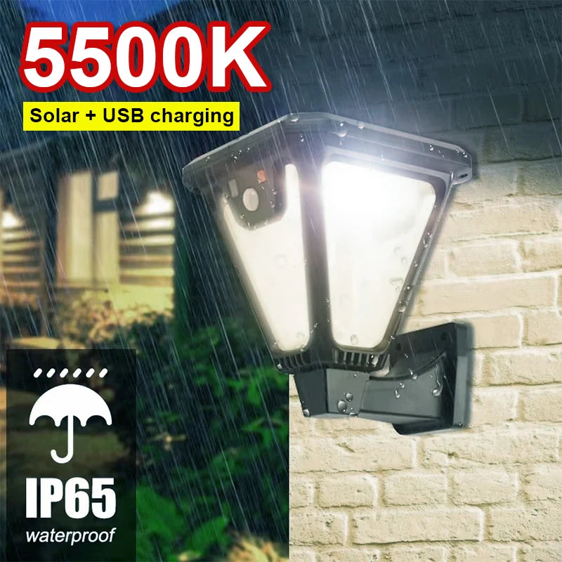 projecteur solaire extérieur moderne lampes murales solaires LED détecteur mouvement