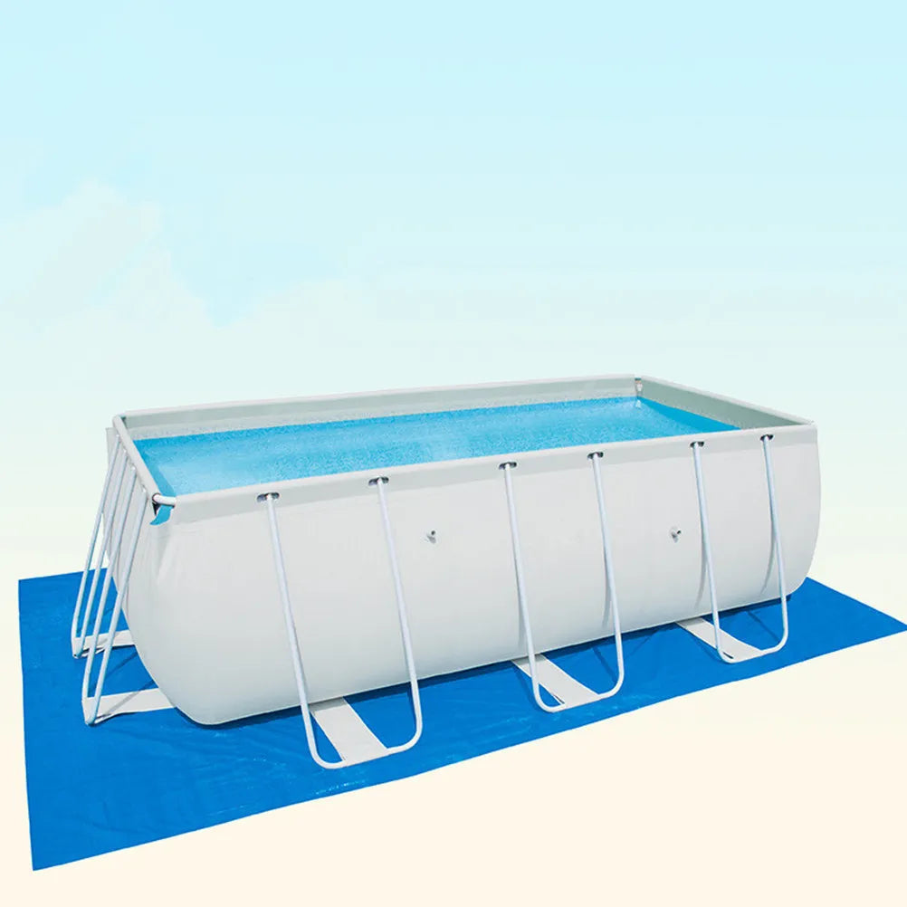 couverture piscine bleue tissée anti dérapante clips protection sol grande taille imperméable