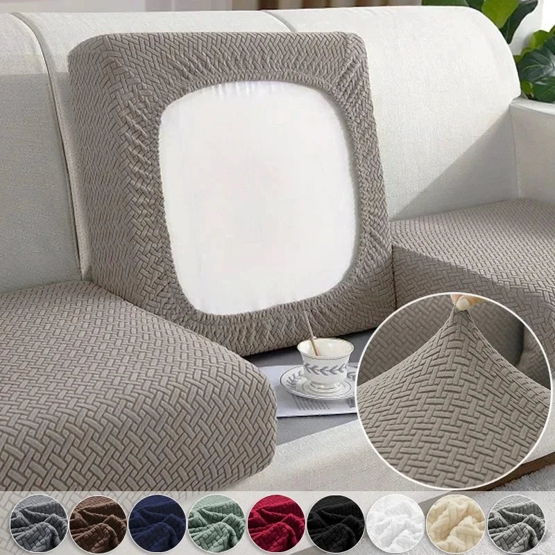 housse protection canapé gris clair motif géométrique tissu jacquard élastique moderne anti poussière