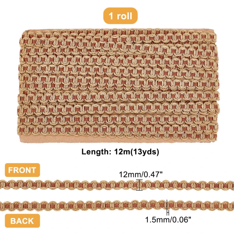 ruban decoratif doré rayures horizontales texture tissée classique élégant adhésif 15mm largeur opacité ciseaux