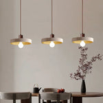 suspension lumineuse pierre gris moderne câble suspendu 3000K 6000K bois foncé