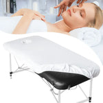 housses protection table massage lit spa coton polyester gris blanc élastiques professionnel minimaliste