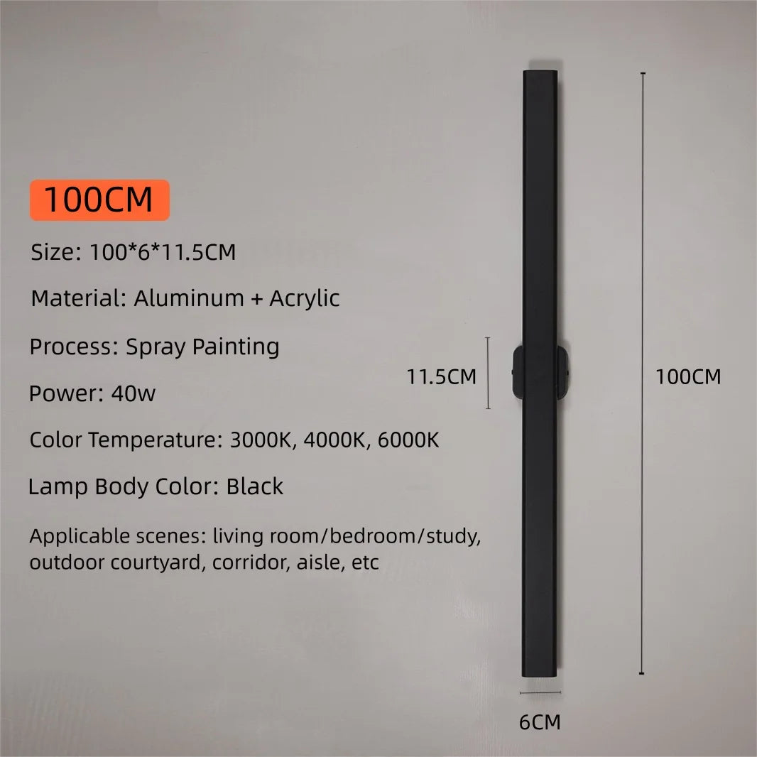applique murale moderne aluminium noir ip65 2492000lm led 85265vextérieur