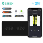 interrupteur wifi rideaux connecté app smart life tuya alexa google moderne minimaliste bluetooth