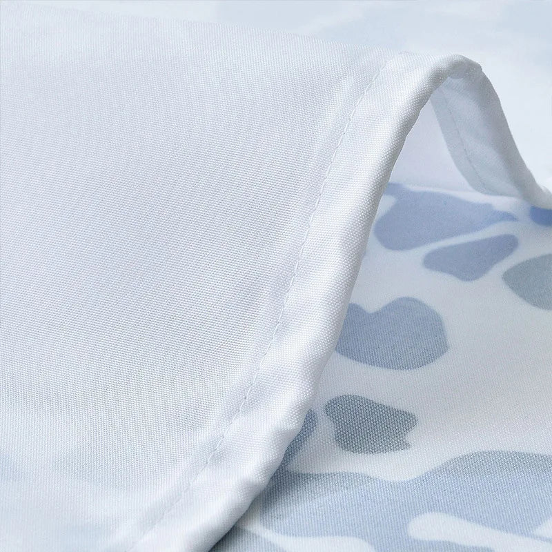 rideau douche tissu polyester blanc motif fleurs moderne élégant salle bain imperméable opaque