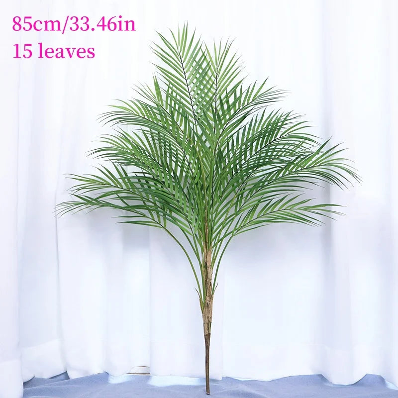 Plante artificielle palmier vert moderne 125cm feuilles plastique décoration intérieure extérieure