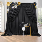 rideau noir uni polyester moderne événement anniversaire fête mariage valentin