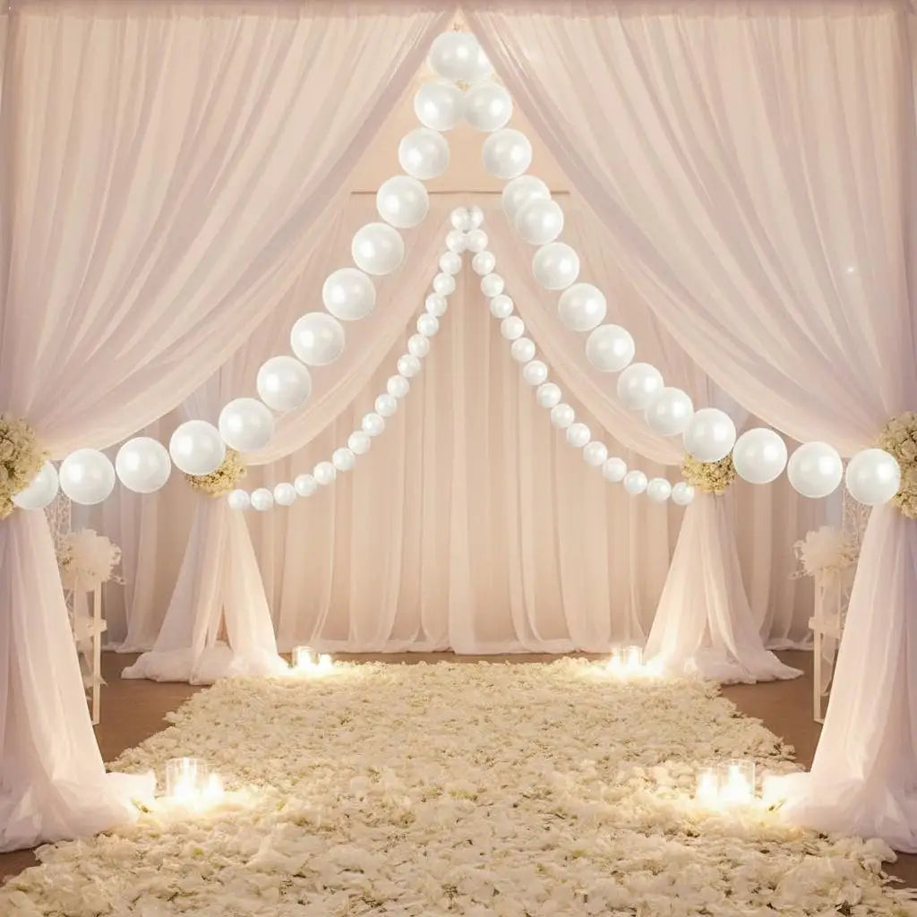 guirlande blanches décoratives mariage fiançailles tulle fleurs artificielles