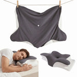 support cervical ergonomique gris doux tissu petit points confortable zip lit maison