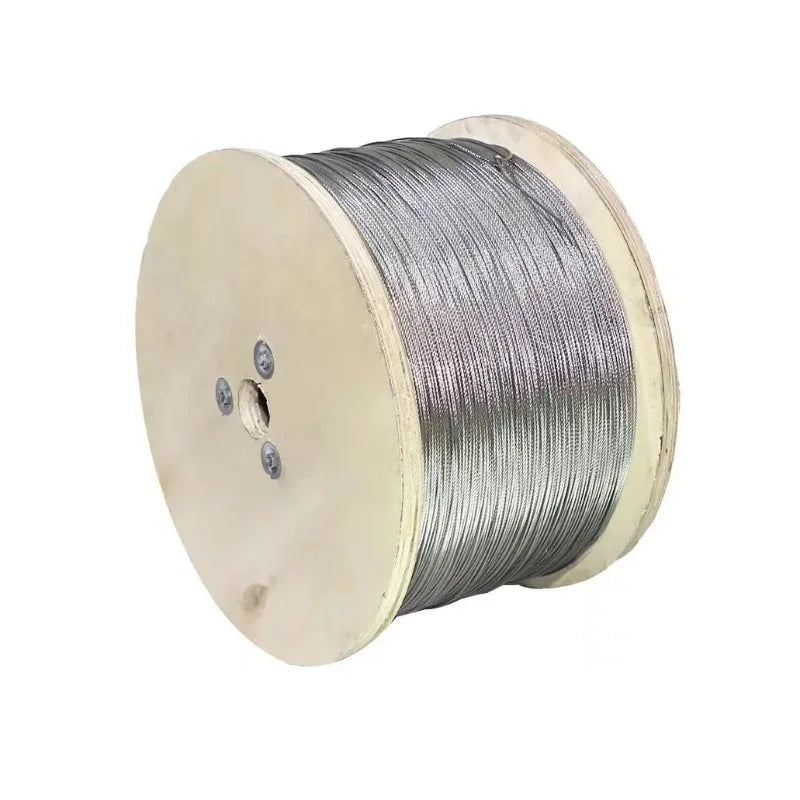 câble acier flexible gris métallisé torsadé suspension rideaux éclairage décoration industrielle