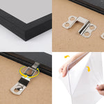 cadre photo personnalisable noir blanc contemporain clips fixation 21x30cm 30x40cm 40x60cm