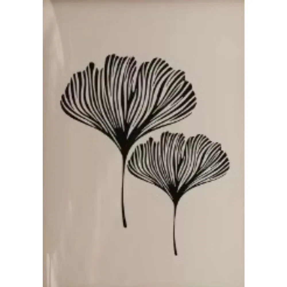 affiches art minimalistes feuilles stylisées abstraction blanche noire décoration salon moderne