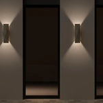 applique murale moderne pierre gris clair aspect granitique led chambre entrée étude interrupteur bouton