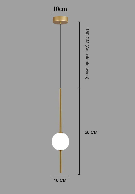 Suspension lumineuse moderne minimaliste blanc doré noir sphères translucides tiges métalliques