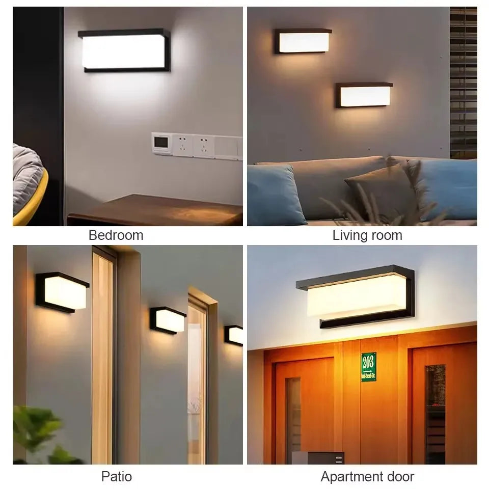 lampes murales led détecteur mouvement blanc moderne extérieures balcons jardins