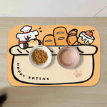 tapis repas antidérapant chien chat lavable imperméable motif nourriture animaux compagnie