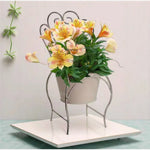 support plante chaise vintage blanche floral élégant maison jardin balcon