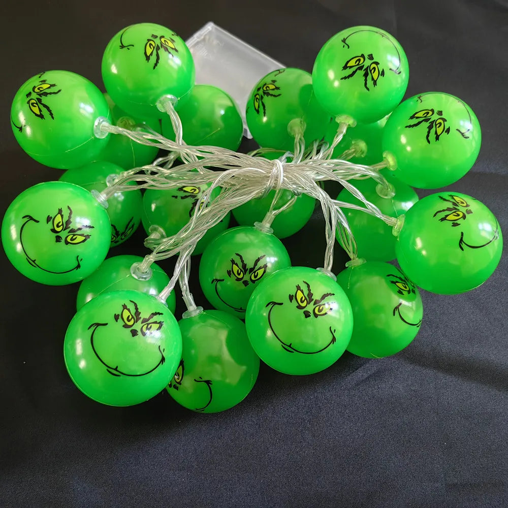 guirlande lumineuse vert souriant clips 10 leds 20 leds 40 leds décoration noël anniversaire