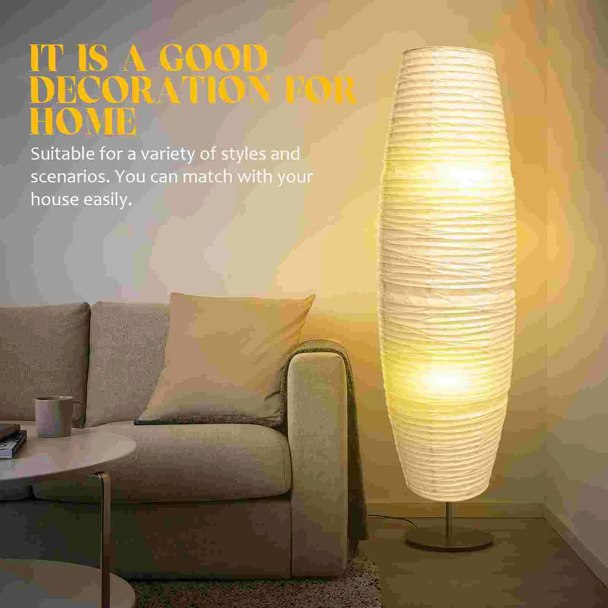abat jour blanc semi transparent moderne lampe pied texture horizontale minimaliste chambrehôtel