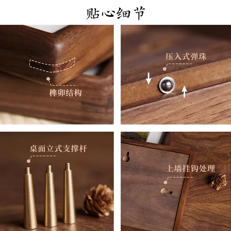 cadre photo bois marron rustique minimaliste chaleureux murs decoration paysages portraits animaux
