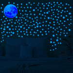 stickers muraux étoiles lune enfants décorations modernes bleu vert rose chambre salon pvc adhésifs