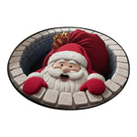 tapis sol rouge vert blanc noël rayures flocons guirlandes cadeaux 60cm antidérapant