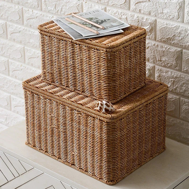 Panier de rangement rectangulaire dans un dressing