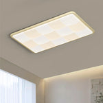 plafonnier led moderne blanc carreaux géométriques intérieur atmosphérique sans télécommande