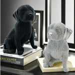 statues chiens or noir moderne décoration intérieure élégante collectible animaliaux