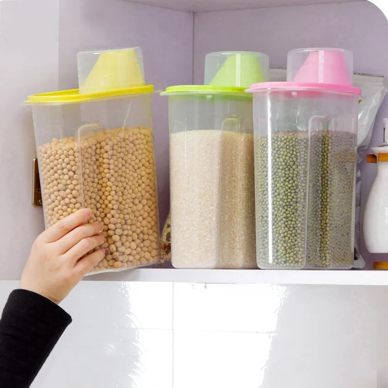 boîtes rangement alimentaire réutilisables 1.9l 2.5l transparentes couvercle coloré moderne ecofriendly