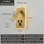 applique murale led moderne ports usb lampes lecture réglables chambre étude