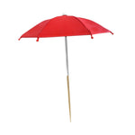 parasol extérieur moderne piquet bois protection solaire plantes couleurs vert orange bleu rouge