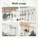anneaux rideau douche crochets métal résistant rouille billes décoratives moderne minimaliste fixations tringle barre