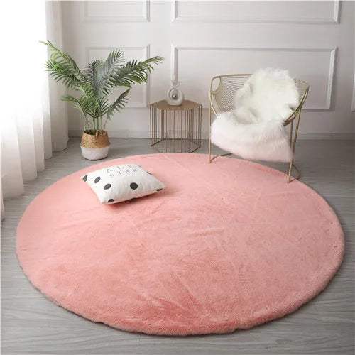 tapis rond velours noir gris moderne maison laveable polyester minimaliste chambre sofa chevet