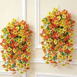 décoration murale fleurs artificielles violet jaune blanches oranges modernes intérieure pendaison chambre salon