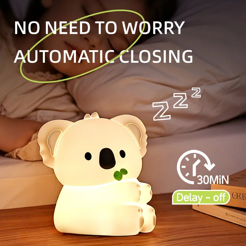 lampe nuit koala blanc mignon led rechargeable voice control 2000lm vacances chambre enfant
